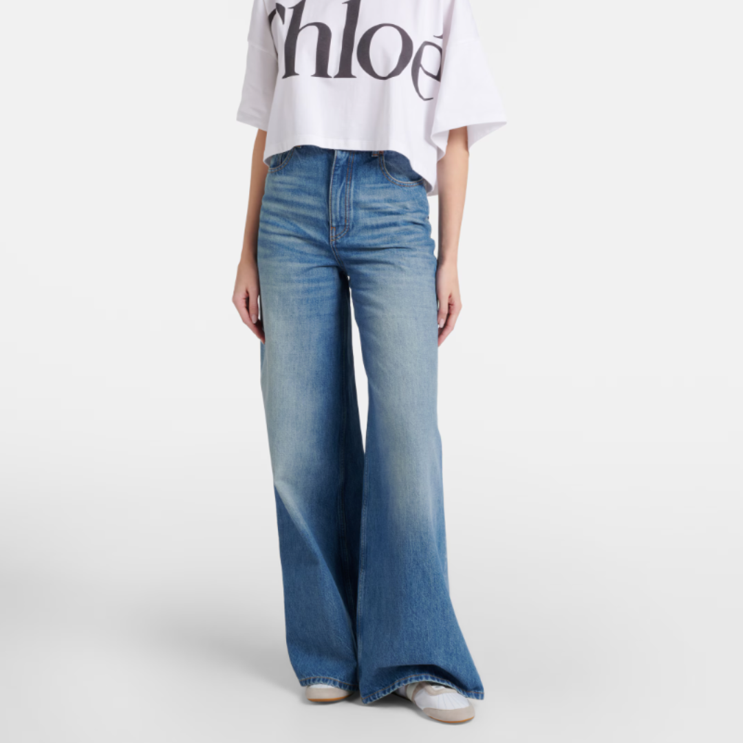 Chloé Kick Sneakers Albastru Ciel